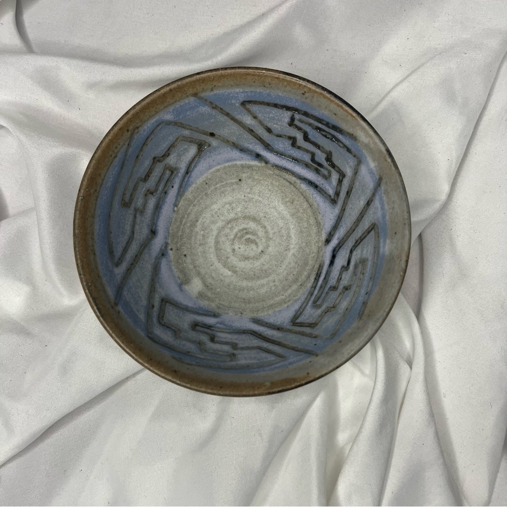 Blue, Grey, & Brown Pottery Bowl